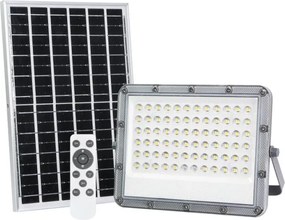 Napelemes Led Halogén Fényvető Erős 100W 4000K Hermetikus IP65 Távirányító