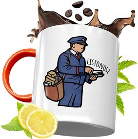 Narancssárga Bögre Postásnak Ajándék fényképes nyomattal