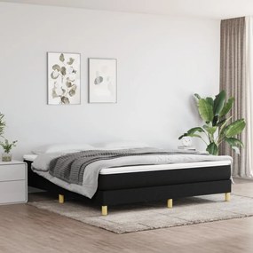 Fekete szövet rugós ágy matraccal 160x200 cm