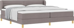 vidaXL Boxrugós ágy matracmal fejtámlával Tópszínű 200 x 200 cm szövet