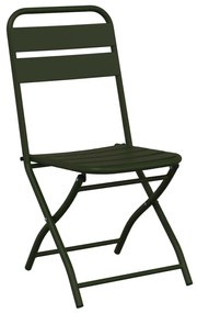 Összecsukható Kerti Székek 2 db Sötét Zöld 42x52x82 cm Porszórt Acél