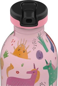 24BOTTLES Kids Urban 500ml rozsdamentes acél kulacs szívószálas kupakkal, Magic Friends