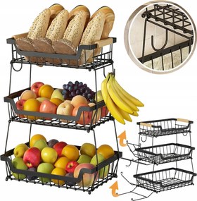 3x Konyhai polc fém kiegészítő asztallap polc szekrény állvány rendszerező