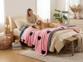 Mikroplüss pléd CORAZON, rózsaszín Méret: 200 x 220 cm