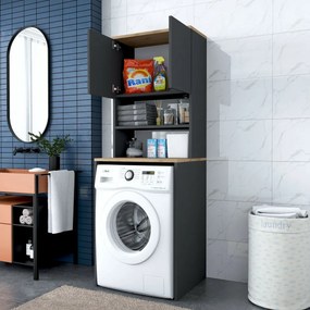 Karin Anthracite and Walnut szekrény mosógép fölé