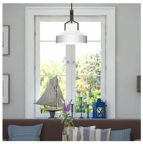 Quoizel QZ-BRECKEN-2P-OZ-OPAL - Rúdos BRECKEN csillár 2xE27/60W/230V fekete/fehér