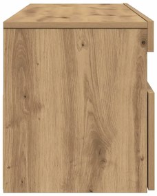 kézműves tölgy szerelt fa TV-szekrény LED-ekkel 120x35x40 cm