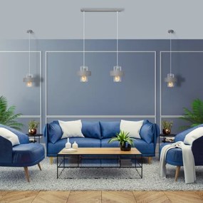 Csillár zsinóron VOLTA 1xE27/15W/230V szürke