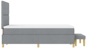 Boxspring Ágy Matrac és Pad Világosszürke 120x200 cm Szövet