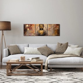 Kép - Buddha, festészet (órával) (90x30 cm)