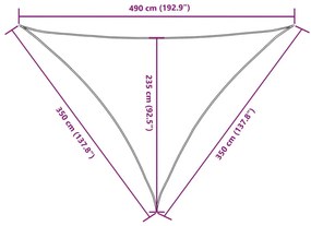 fekete háromszögű oxford szövet napvitorla 3,5 x 3,5 x 4,9 m