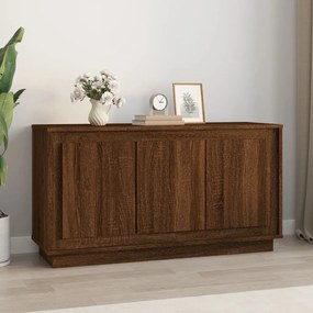 barna tölgyszínű szerelt fa tálalószekrény 102x35x55 cm