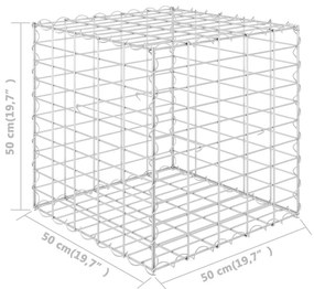 kocka alakú acélhuzal gabion magaságyás 50 x 50 x 50 cm