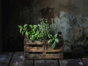 Vászonkép Canvas Konyha Főzés Étel Doboz Gyógynövények 80x60