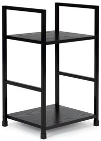 Intenso Home 2 szintes nyitott könyvespolc / éjjeliszekrény 29 x 48cm (Fekete) | Univerzális tároló állvány fém lábakkal