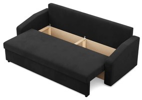 Zeus kanapéágy, szövet anyag, bonell töltet, döntött kartámasz, fekete