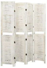 antik fehér 5 paneles tömör faparaván 178,5 x 166 cm