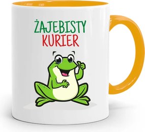 Sárga Bögre Futárnak Békás Futár Ajándék fényképes nyomtatással