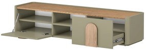 Amilio TV-szekrény 170 cm fiókkal - eukaliptusz / baltic dune tölgy / natúr tölgy fogantyú