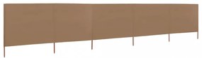 tópszínű 5-paneles szövet szélfogó 600 x 160 cm
