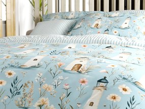 Pamut ágynemű LIGHTHOUSE POLY kék Ágyneműhuzat mérete: 70 x 90 cm | 140 x 220 cm