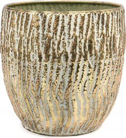 VirĂĄgtartĂł FĂ©m FedĂ©l Arany 24x22cm Retro ĂregĂtett 20 25