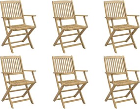 vidaXL 6 db összecsukható tömör akácfa kerti szék 54x61x88 cm