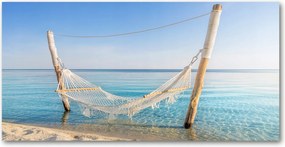 Fotó üveg kép Függőágy a tengerparton 140x70