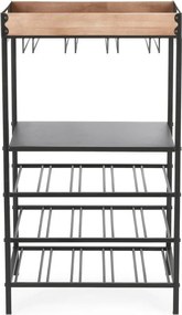 Fekete fém bortartó szekrény palackok száma 15, 48,5x84,5x34 cm Isaac – Yes Everyday