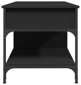 fekete szerelt fa és fém dohányzóasztal 100 x 50 x 50 cm