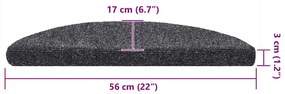 10 db sötétszürke lyukasztott öntapadó lépcsőszőnyeg 56x17x3 cm