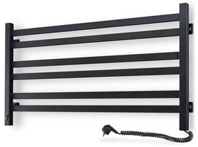 Fürdőszobai létra törölközőszárító radiátor termosztáttal AVANGARD 316 W/230 V 50,6 cm IP44 fekete jobb oldali