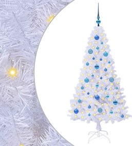 vidaXL Mű karácsonyfa 150 LED-del állvánnyal Fehér 150 cm PVC és Acél