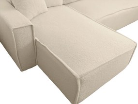 SMART BOUCLE L alakú kihúzható, megfordítható sarokkanapé 232x143 cm, krém