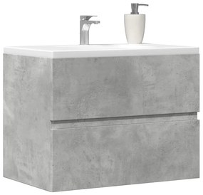 Betonszürke szerelt fa fürdőszobaszekrény 60 x 38,5 x 45 cm