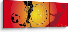 Kép - futball (órával) (90x30 cm)