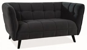 Castello Velvet kanapé, kétszemélyes, Fekete