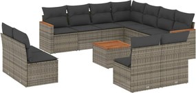 vidaXL 12 részes szürke polyrattan kerti ülőgarnitúra párnákkal