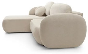 L alakú, balos OLBIA kihúzható ülőgarnitúra tárolóhellyel, bézs