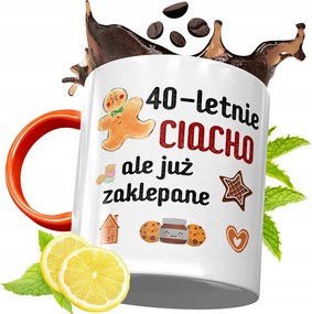 Narancssárga Szülinapi Bögre 40 40STE Ajándék fényképes nyomtatással