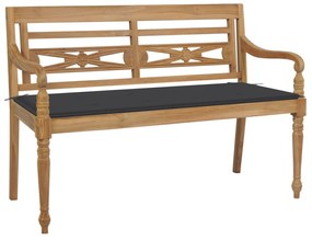tömör tíkfa Batavia pad antracitszürke párnával 120 cm