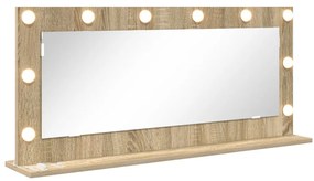 LED fényes sminktükör Sonoma tölgy 100x45x18 cm