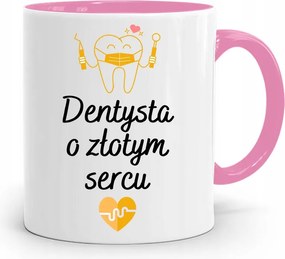 Rózsaszín Ajándék Fogorvos Arany Szívvel, fényképes nyomattal