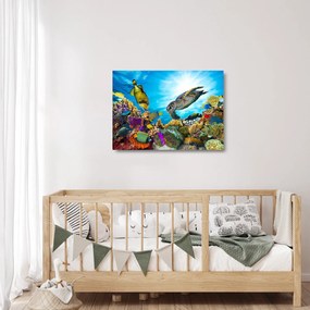 Egy korallzátony képe (üvegen) (70x50 cm)