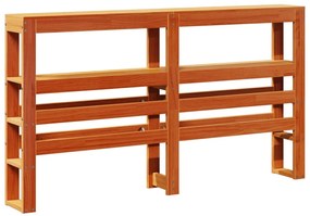 viaszbarna tömör fenyőfa fejtámla polcokkal 140 cm