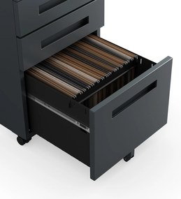 KATE görgős konténer íróasztal alá – 390 x 600 x 500 mm, antracit színű