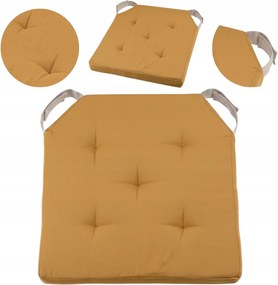 Székpárna 38x38 cm mézsárga kényelmes puha tépőzáras ülőfelület