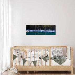 Kép - Karersee tó (órával) (90x30 cm)