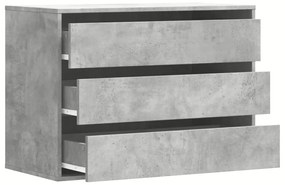 betonszürke szerelt fa fiókos sarokszekrény 80 x 41 x 58 cm