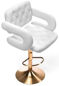 HR8403W Fehér modern műbőr szék arany lábbal